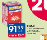 Bestum 5 In 1 Multinutrient With Probiotics 30 Tablets-Each
