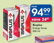 Bioplus Energy Syrup-500ml Each