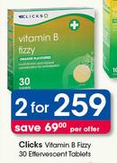Clicks Vitamin B Fizzy 30 Effervescent Tablets-For 2