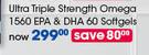 GNC Ultra Triple Strength Omega 1560 EPA & DHA 60 Softgels-Per Pack