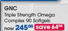 GNC Triple Strength Omega Complex 90 Softgels-Per Pack