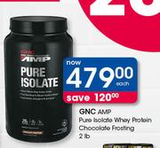 GNC AMP Pure Isolate Whey Protein Chocolate Frosting-2lb Each