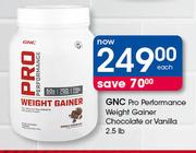 GNC Pro Performance Weight Gainer Chocolate Or Vanilla-2.5lb Each