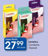 Lovers+ Condoms 12 Pack-Per Pack