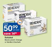 Rehidrat Blackcurrant, Orange Or Vanilla-6 Sachets Per Pack