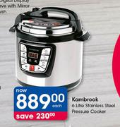 Kambrook 6Ltr Stainless Steel Pressure Cooker-Each