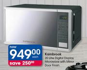 Kambrook 20Ltr Digital Display Microwave With Mirror Door Finish-Each