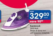 Kambrook 2600 Watt Steam & Spray Iron With Ceramic Soleplate-Each