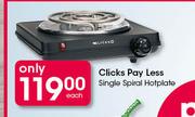 Clicks Pay Less Single Spiral Hotplate-Each
