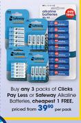 Clicks Pay Less Or Safeway Alkaline Battries-Per Pack