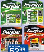 Energizer Max + Powerseal AA & AAA Batteries 4's Pack-Per Pack