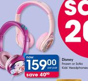 Disney Frozen Or Sofia Kids' Headphones-Per Pack