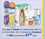 Glade Air Fresheners-300ml Or Automatic 3 In 1 Products-Each