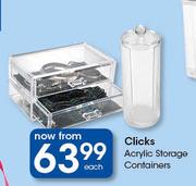Clicks Acrylic Storage Containers-Each