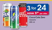 Coca Cola Zero Variants-3 x 300ml