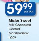Mister Sweet Milk Chocolate Coated Marshmallow Eggs-Per Box