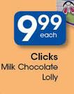 Clicks Milk Chocolate Lolly-Each