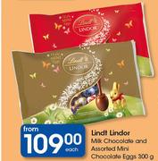 Lindt Lindor Milk Chocolate And Assorted Mini Chocolate Eggs-300g Each