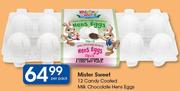 Mister Sweet 120 Candy Coated Milk Chocolate Hens Eggs-Per Pack