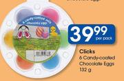 Clicks 6 Candy-Coated Chocolate Eggs 132g-Per Pack