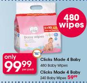 Clicks Made 4 Baby 480 Baby Wipes-Per Pack