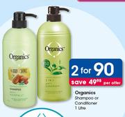 Organics Shampoo Or Conditioner-2 x 1Ltr