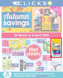 Clicks : Autumn Savings (22 Mar - 4 Apr 2019), page 1