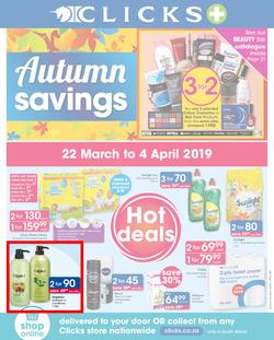 Clicks : Autumn Savings (22 Mar - 4 Apr 2019), page 1