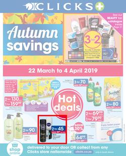 Clicks : Autumn Savings (22 Mar - 4 Apr 2019), page 1