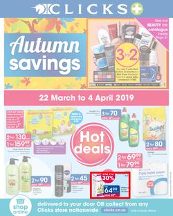 Clicks : Autumn Savings (22 Mar - 4 Apr 2019), page 1