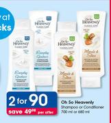 Oh So Heavenly Shampoo Or Conditioner-2x700ml Or 680ml Per Offer