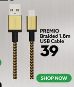 Premio Braided 1.8m USB Cable