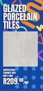Glazed Porcelain Tiles 1GRYNTE201A Tenerife Grey 800 x 800-Per Sqm