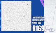 Glazed Porcelain Tiles 1GRYNMU100EA Murano White 600 x 600-Per Sqm