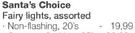 Santa's Choice Fairy Lights Assorted Non-Flashing - 20's Per Pack