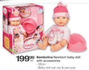 Bambolina Newborn Baby Doll With Accessories-38cm