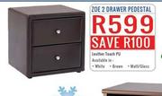 Zoe 2 Drawer Pedstal 
