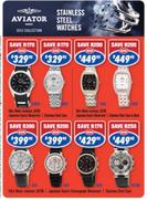 Aviator Stainless Steel Watches-Each