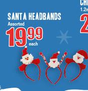 Santa Headbands Assorted Each
