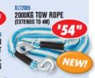 2000kg Tow Rope Extendable To 4m