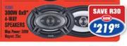 Jebson 300W 6x9" 4 Way Car Speakers