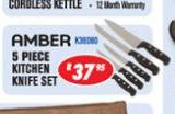 Amber 5 Piece Kitchen Knife Set