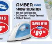 Amber 1400W Steam Iron