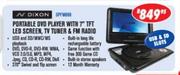 N Dixon Portable DVD Player With 7" TFT LED Screen, TV Tuner & FM Radio