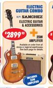 Sanchez Electric Guitar & Accessories+25W Amplifier-Each