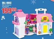 Doll House With Furniture & Accessories