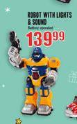 Robot With Lights & Sound Battery Operated