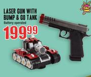 Laser Gun With Bump & Go Tank Battery Operated