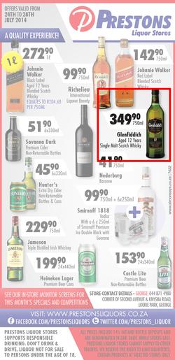 Prestons Liquor Stores : (24 Jul - 28 Jul 2014), page 1