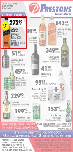 Prestons Liquor Stores : (24 Jul - 28 Jul 2014), page 1